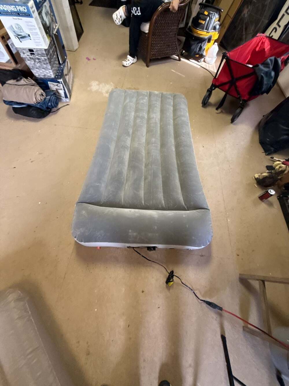 Bestway Air Mattress Twin Gray Built-In Pump